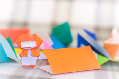 Close-up of colorful paper