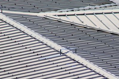 High angle view of uralite tiled on building