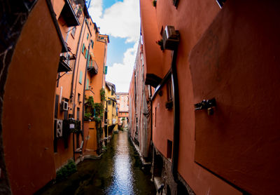 Narrow alley amidst buildings in city