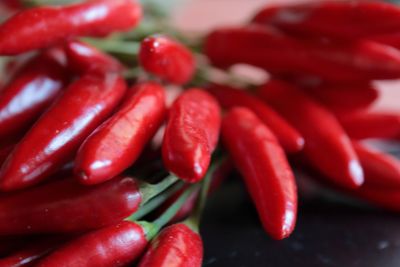 Close-up of red chili peppers 