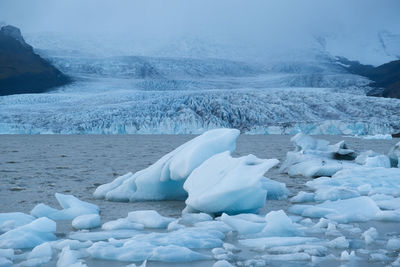 Scenic view of frozen lake