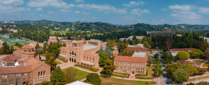 Aerial view of the royce hall at the university of california, los angeles