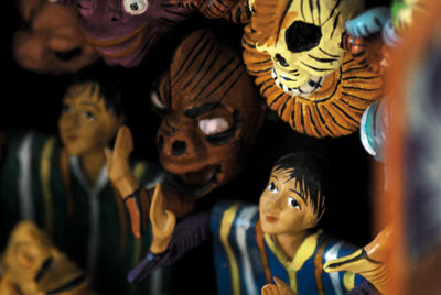 Close-up of people at market stall