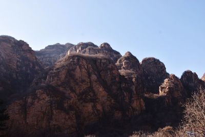 Low angle view of mountain against sky