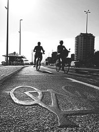 People walking on road