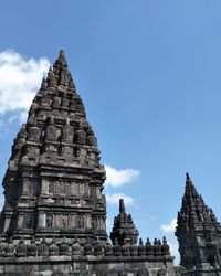 Low angle view of temple building against sky