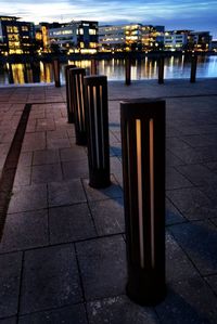 View of illuminated lights at night