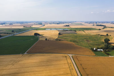 High angle view of rural landscape