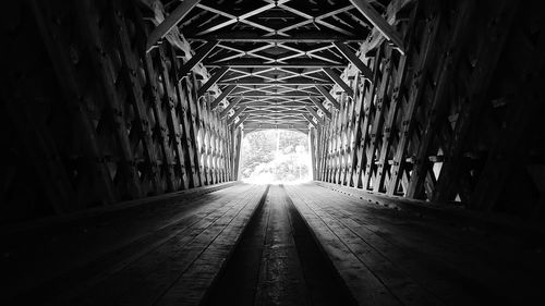 Empty footpath in tunnel
