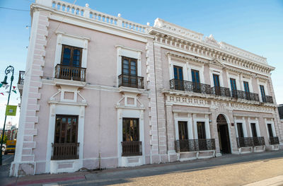 Low angle view of old building against sky