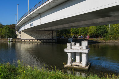 Bridge over river against sky