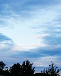 Low angle view of silhouette trees against sky