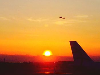 Sun shining through airplane