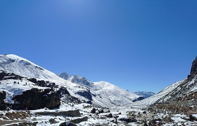 Snow covered in mountains in winter near northeast india