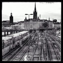 Train on railroad station platform