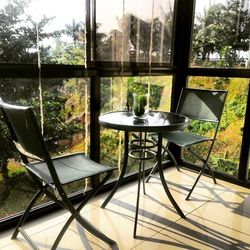 Empty chairs in restaurant