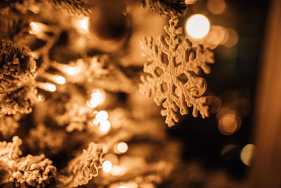 Close-up of illuminated christmas lights