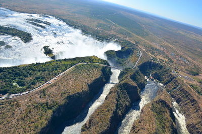 Aerial view of victoria falls