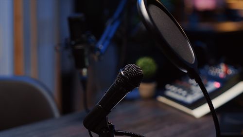 Close-up of microphone