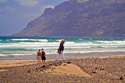 Tourists on beach