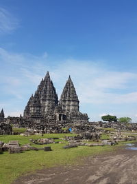 Temple against building