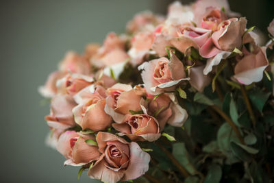 Close-up of pink rose bouquet