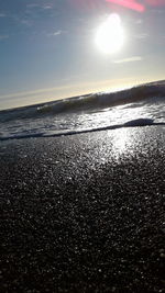 Scenic view of sea against sky at sunset