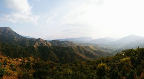 Scenic view of mountains against sky