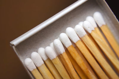 Matches in a box close up