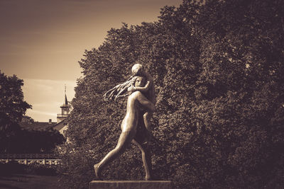 View of statue against trees