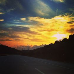 Empty road at sunset