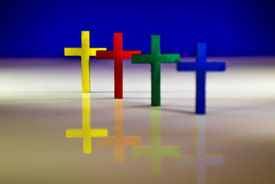 Close-up of toy on wooden table