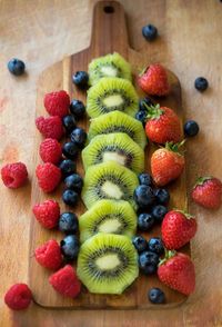 Directly above shot of fruits on table