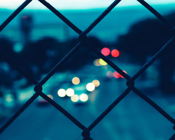 Full frame shot of illuminated chainlink fence