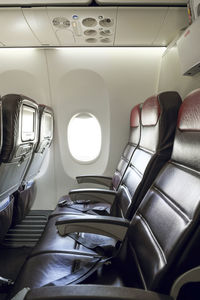 Empty seats in airplane