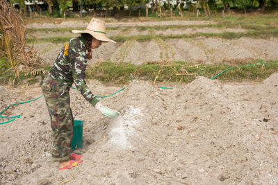 Woman working in farm