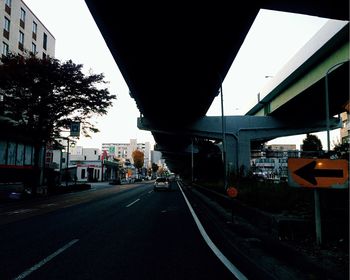 Empty road in city