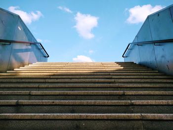 Low angle view of staircase against sky