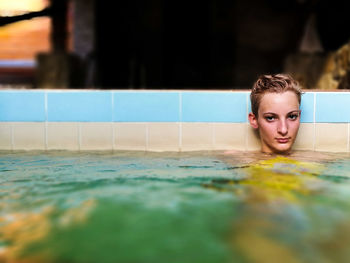 Woman in swimming pool