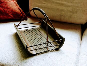 High angle view of eyeglasses on table