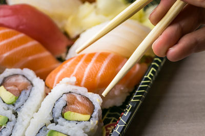 Close-up of sushi