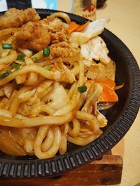 Close-up of pasta in plate