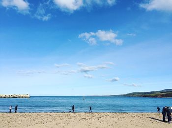 Scenic view of sea against sky at peel