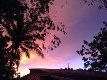 Silhouette tree against sky during sunset