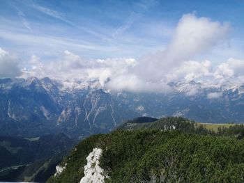 Scenic view of mountains against sky