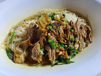 High angle view of food in bowl