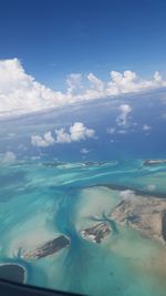 Aerial view of sea against sky