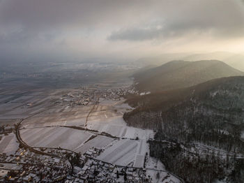 Aerial view of landscape against sky