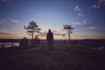 Scenic view of landscape at sunset