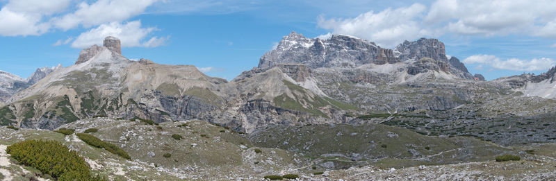 Low angle view of mountains against sky